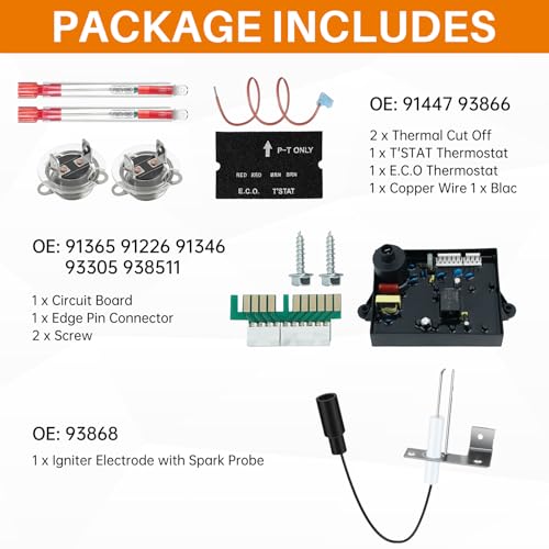 XINSTCO 3 In 1 RV Water Heater Replacement Parts Spare Kit for Atwood/Dometic, 91365 RV Water Heater Circuit Board, 91447 Thermal Cut Off & Thermostat Kit, 93868 Spark Probe Igniter Electrode - Image 5
