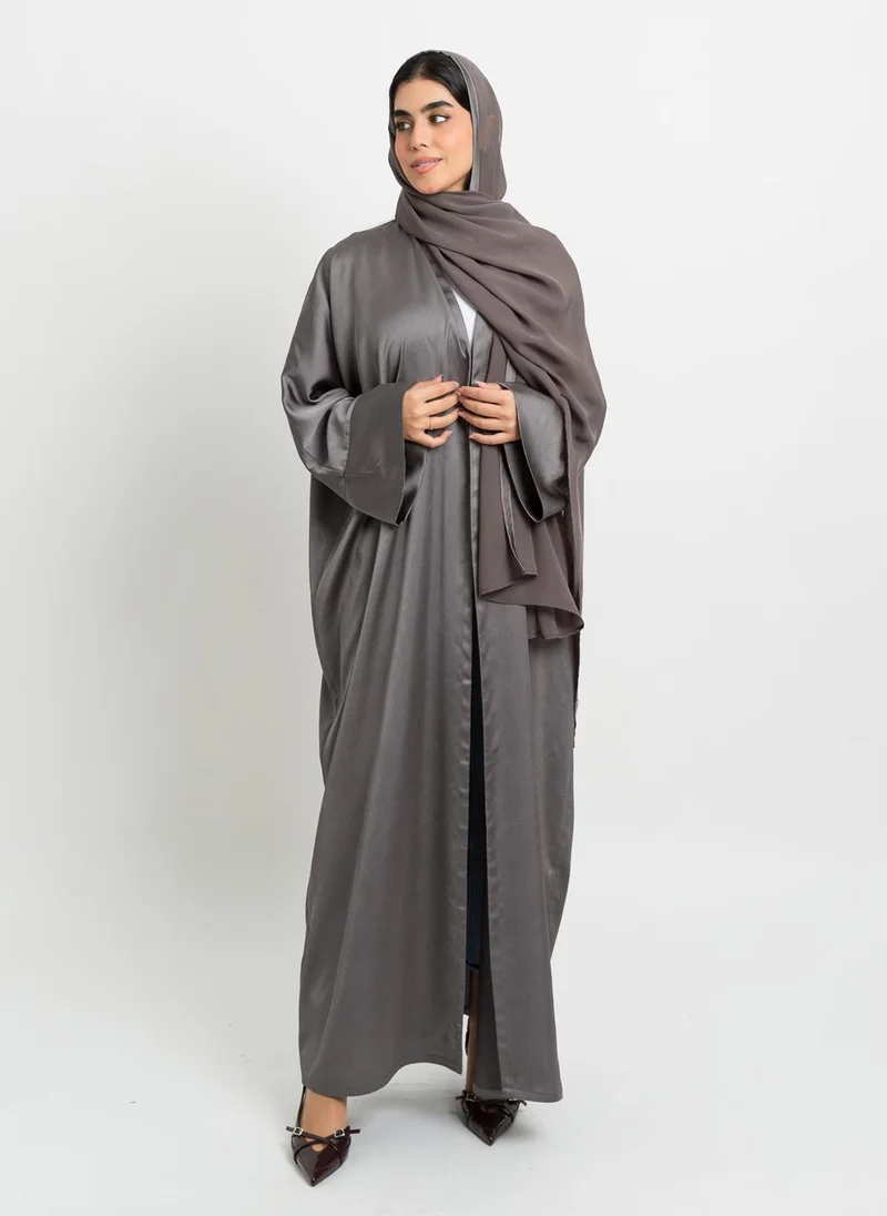 Kaafmeem Gray Luxe Wide fit Abaya