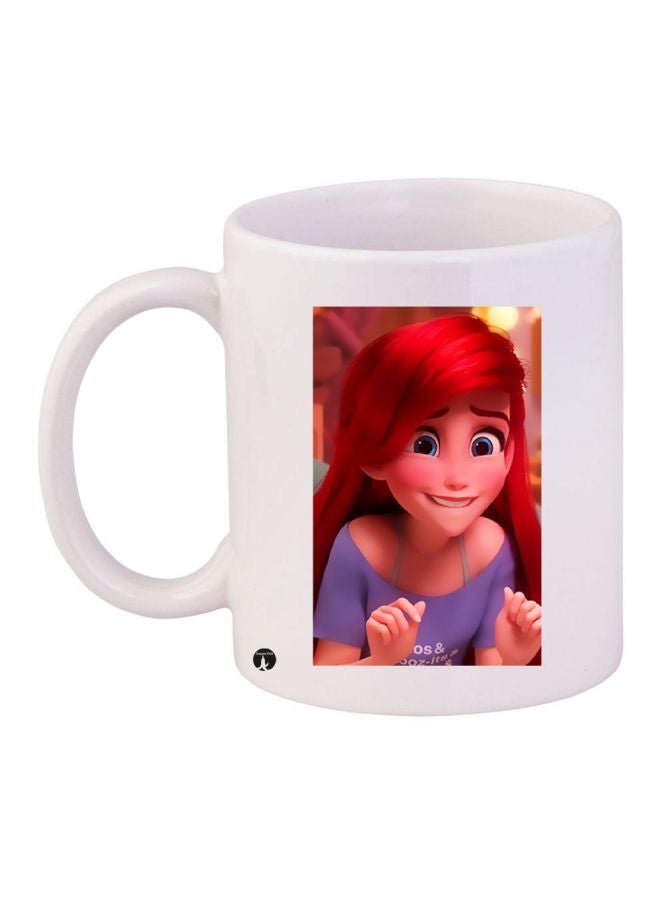 RYN Woman Printed Ceramic Coffee Mug White/Red/Purple 11ounce