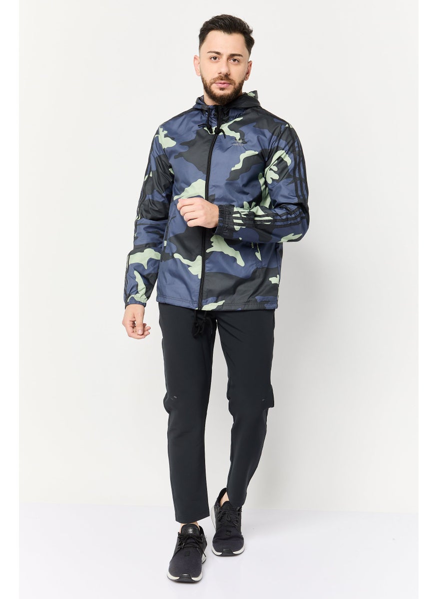 adidas Originals Men Sportswear Fit Long Sleeve Outdoor Jacket, Multicolor  - Image 2