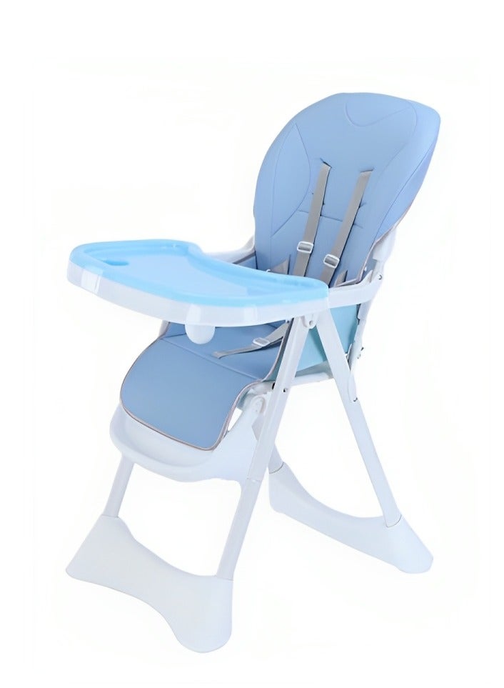 فول جوي كرسي طعام للأطفال باللون الازرق قابل للطي ومتعدد الوظائف يوفر لطفلك راحة وأمان أثناء تناول الطعام. تصميم مريح وعملي يتيح لك تعديل الارتفاع والميل لضمان أفضل تجربة طعام لصغيرك - Image 1