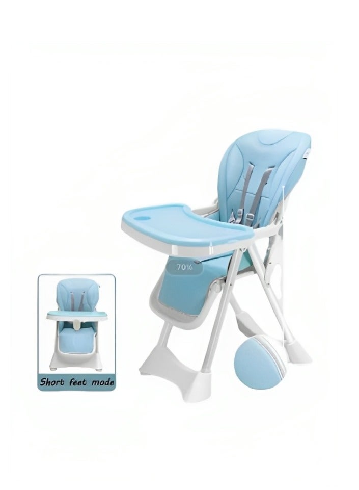فول جوي كرسي طعام للأطفال باللون الازرق قابل للطي ومتعدد الوظائف يوفر لطفلك راحة وأمان أثناء تناول الطعام. تصميم مريح وعملي يتيح لك تعديل الارتفاع والميل لضمان أفضل تجربة طعام لصغيرك - Image 3