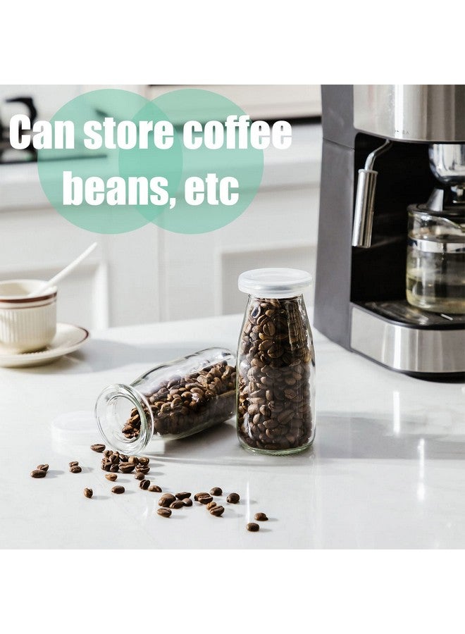 Zubebe 12 Pack 6.76 oz Small Glass Milk Bottles Clear Mini Party Bottles with Lids Glass Juice Jars Reusable Small Milk Jars Vintage Breakfast Shake Containers for Baby Shower Birthday Party Favors - Image 4