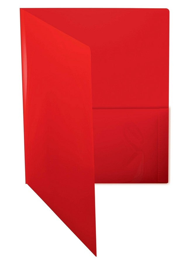 Gold Seal Extra Heavyweight Red Plastic 2 Pocket Portfolio Folders 12 Pack Premium Letter Size Folders High Sheen Reflective Finish 12 Pack Poly Folders Red - Image 5