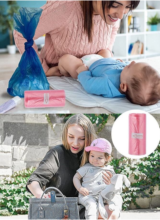 Generic - Disposable Diaper Sacks Bags, Diaper Trash Bags, Diaper Disposal Bags for Travel (10 Rolls - 150 Bags) - Image 1
