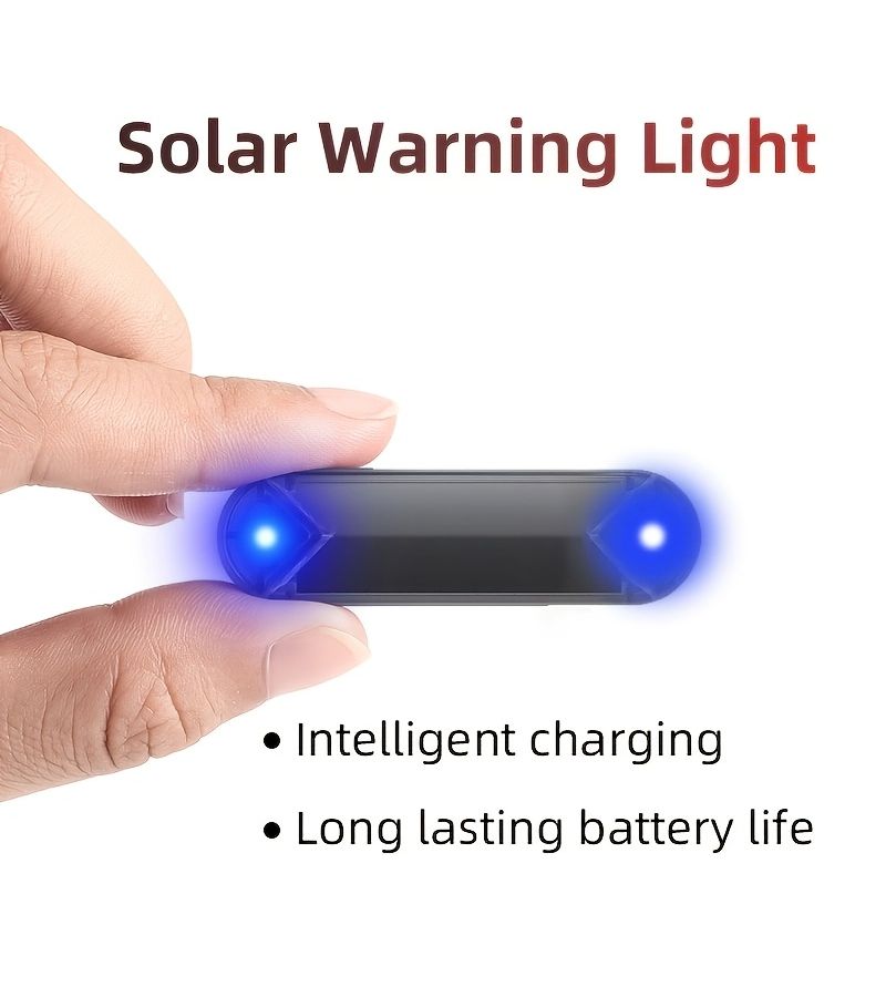 1pc Blue Solar Car Simulation Anti Theft Light Intelligent Lighting Low Light Environment For Car Bicycle Warning - Image 4