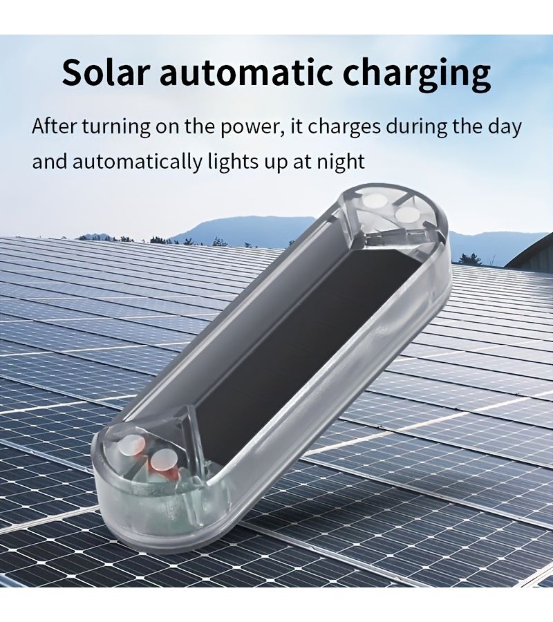 1pc Blue Solar Car Simulation Anti Theft Light Intelligent Lighting Low Light Environment For Car Bicycle Warning - Image 5