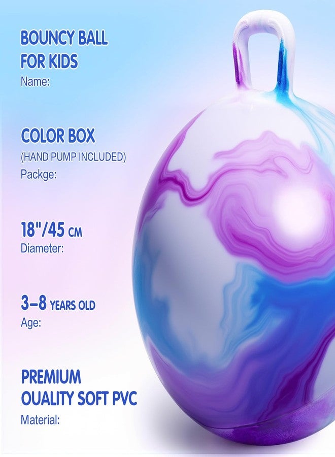 INPANY Hopper Ball, 18 Inches Bouncy Ball with Handles, Bouncing Bounce Balls Hopper, Inflatable Jumping Hopping Toys for Kids Ages 3-6, Hoppity Hop Girls Boys Gifts, Pump Included - Image 3