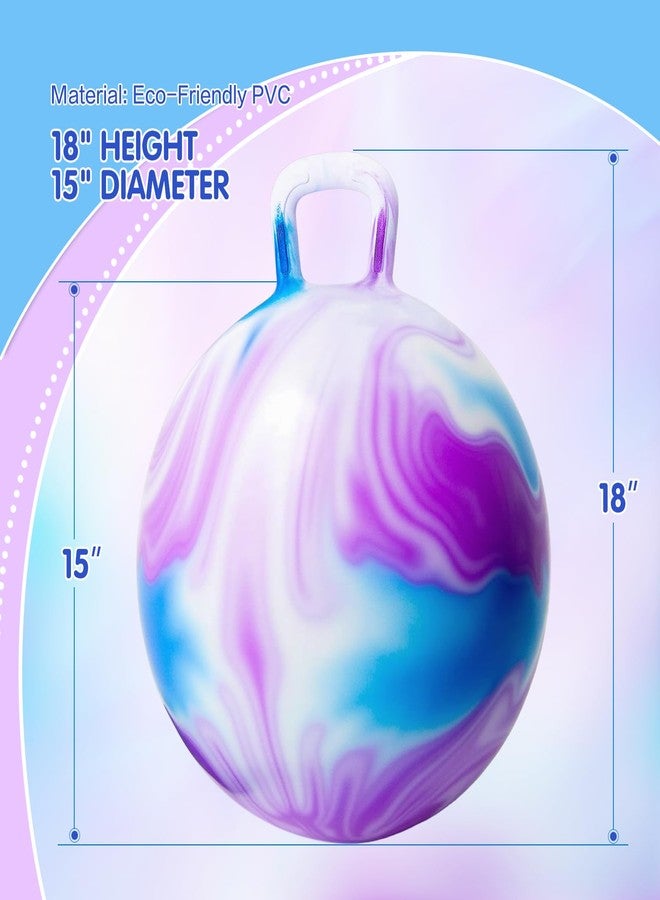 INPANY Hopper Ball, 18 Inches Bouncy Ball with Handles, Bouncing Bounce Balls Hopper, Inflatable Jumping Hopping Toys for Kids Ages 3-6, Hoppity Hop Girls Boys Gifts, Pump Included - Image 2