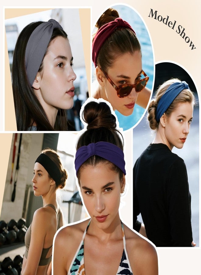 HSEM Headbands for Women, Wide Elastic Head Bands, Non-Slip Thick Hair Bands, Sports Stretchy Sweat Bands, Large Knotted Soft Headband for Washing Face, Makeup, Workout, Spa, Fashion - Image 4