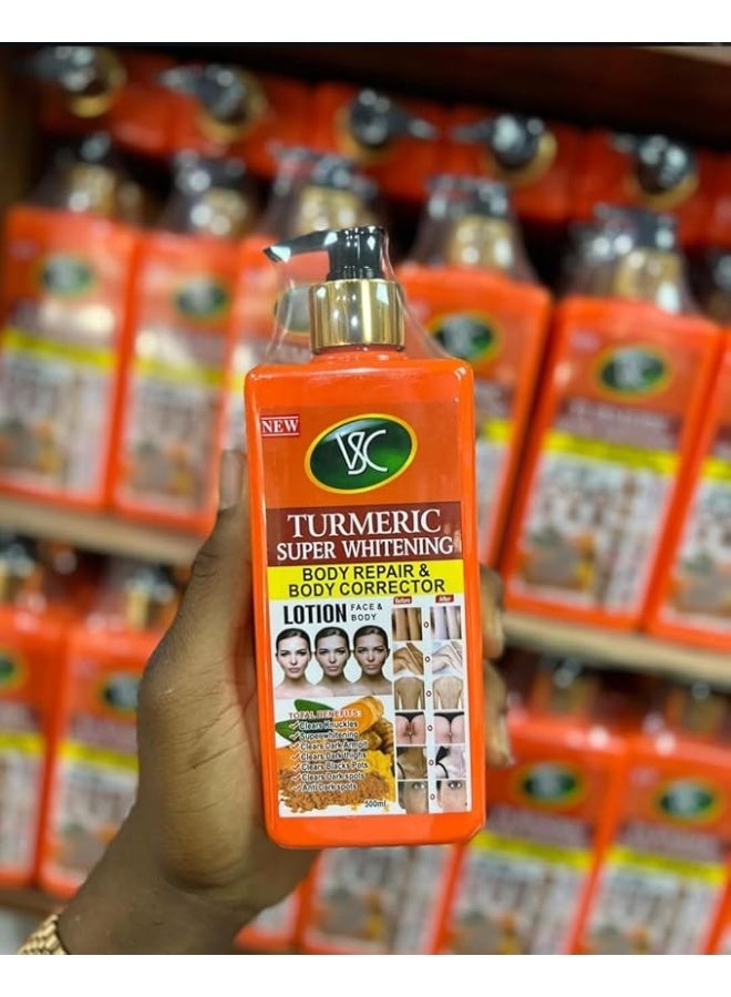 في إس سي لوشن الكركم لإصلاح الجسم وتبييضه الفائق مع زيت الجينسنغ وجذر الزنجبيل - للعناية بالوجه والجسم - 500 مل - Image 3
