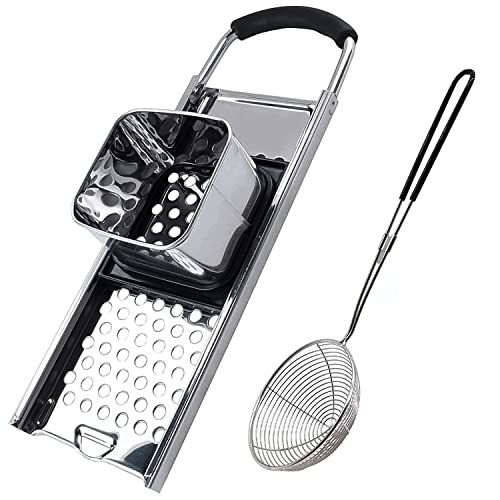KEISSCO Stainless Steel Spaetzle Maker with Comfort Grip Handle, Homemade Traditional German Egg Noodle Dumpling Making Tool Set - Image 1