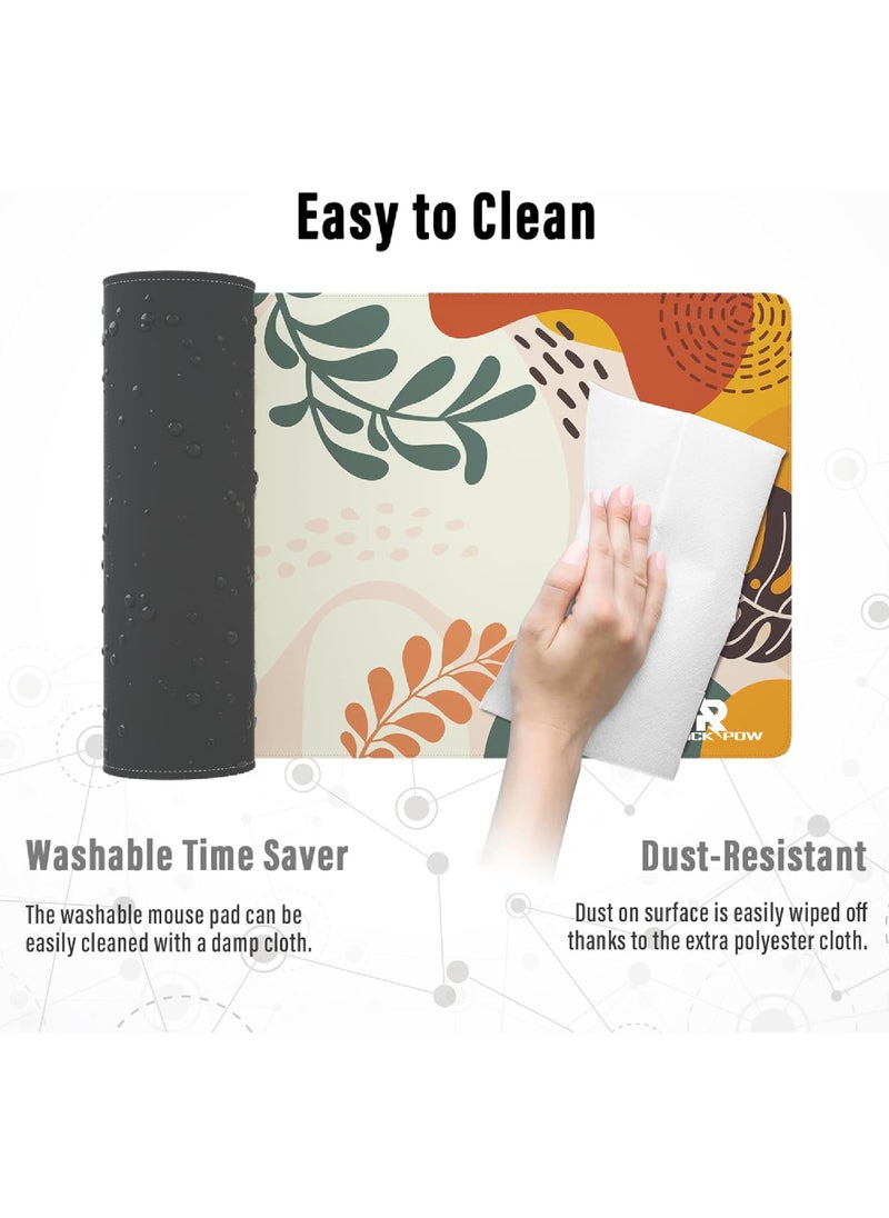 Rock Pow - Gaming Mouse Pad with Stitched Edges, Boho Nature Mouse Pad, Extended XL Mousepad with Anti-Slip Base, Cute Large Mouse Pad for Desk, 800X300X3MM - Image 1