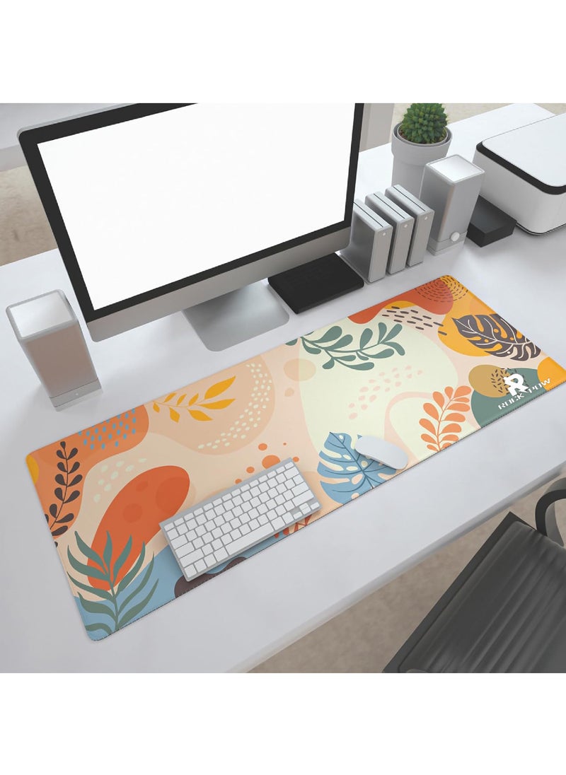 Rock Pow - Gaming Mouse Pad with Stitched Edges, Boho Nature Mouse Pad, Extended XL Mousepad with Anti-Slip Base, Cute Large Mouse Pad for Desk, 800X300X3MM - Image 1