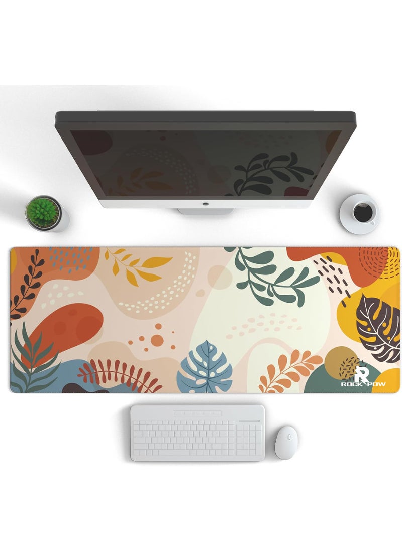 Rock Pow - Gaming Mouse Pad with Stitched Edges, Boho Nature Mouse Pad, Extended XL Mousepad with Anti-Slip Base, Cute Large Mouse Pad for Desk, 800X300X3MM - Image 1