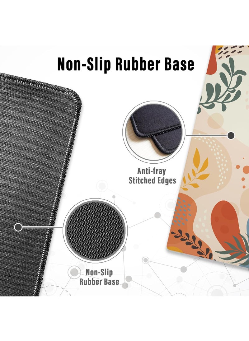 Rock Pow - Gaming Mouse Pad with Stitched Edges, Boho Nature Mouse Pad, Extended XL Mousepad with Anti-Slip Base, Cute Large Mouse Pad for Desk, 800X300X3MM - Image 1