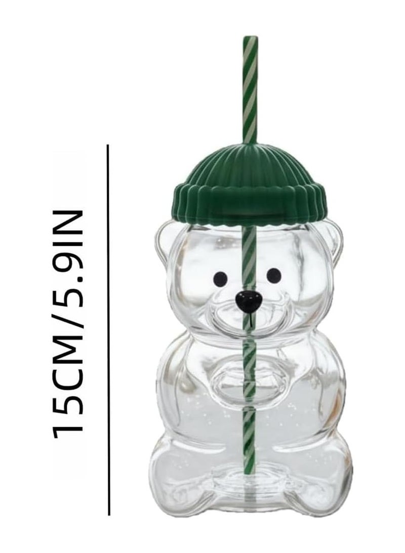 general Bear Straw Cup, 20oz Bear Glass Cup with Lid and Straw, Adorable Shower Party Gift Cup, Birthday Gift - Image 2