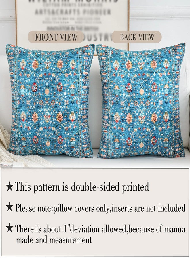 BUAEL Boho Throw Pillow Covers 18x18 inch Set of 2,Boho Vintage Carpet Pattern Antique Ethnic Decor Double Sided Pattern Cushion Cover Soft Pillow Case Living Sofa Room Bed Square Pillow Cover - Image 3