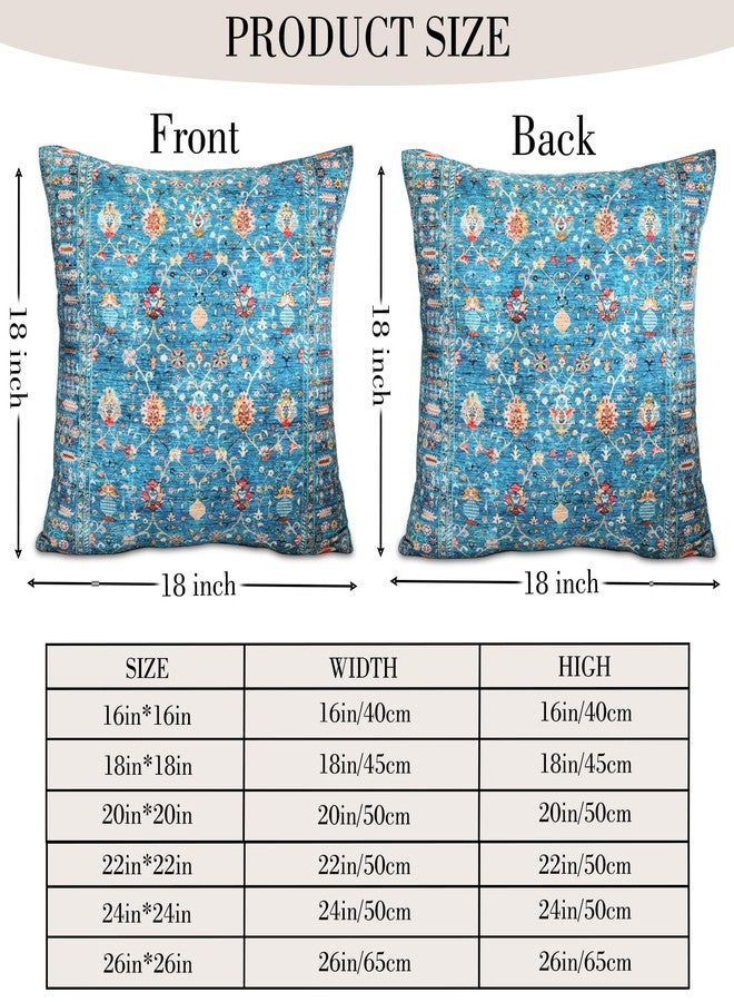 BUAEL Boho Throw Pillow Covers 18x18 inch Set of 2,Boho Vintage Carpet Pattern Antique Ethnic Decor Double Sided Pattern Cushion Cover Soft Pillow Case Living Sofa Room Bed Square Pillow Cover - Image 2