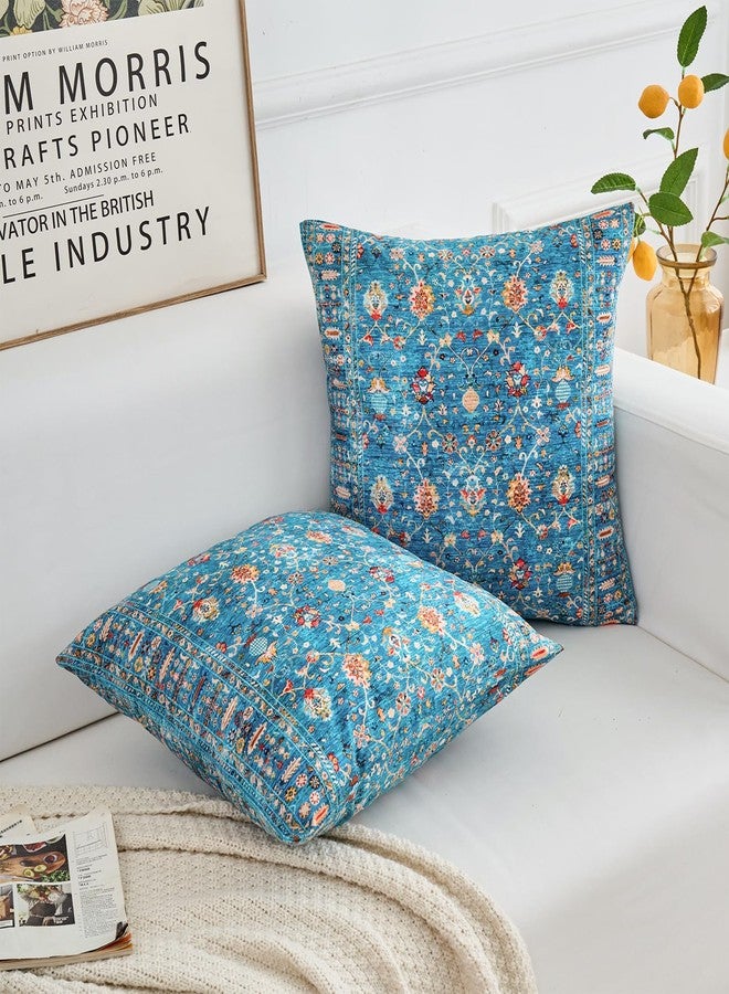 BUAEL Boho Throw Pillow Covers 18x18 inch Set of 2,Boho Vintage Carpet Pattern Antique Ethnic Decor Double Sided Pattern Cushion Cover Soft Pillow Case Living Sofa Room Bed Square Pillow Cover - Image 4