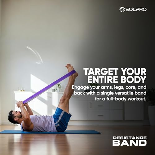 Solpro PowerFlex Max Resistance Band for Men & Women | Heavy-Duty Latex Band for Strength, Stretching, Mobility, Rehab | Ideal for Home Gym, Crossfit, Yoga, Full-Body Workouts (Purple) - Image 4