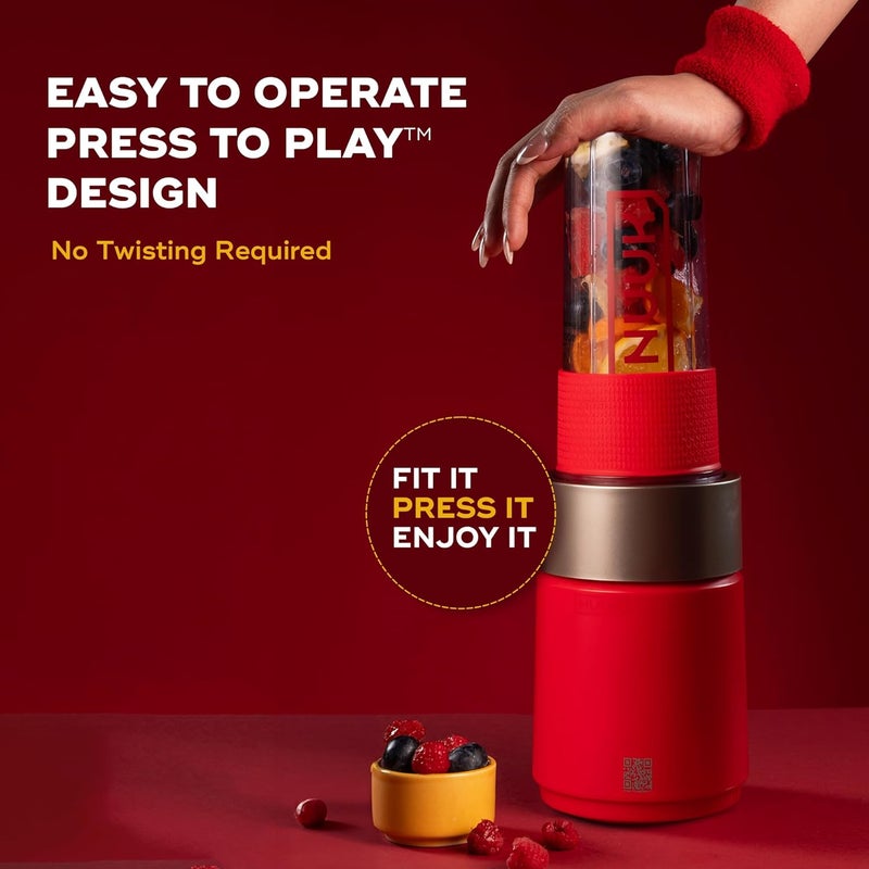 NUUK KRUSH Blender Mixer Grinder | 500W Personal Smoothie Blender with 24,500 RPM | 6-Leaf Blade | Compact Mixer Grinder for Gym, Office, Kitchen | BPA-Free 460ml Go Jar™ | Titanium Alloy Build - Image 5