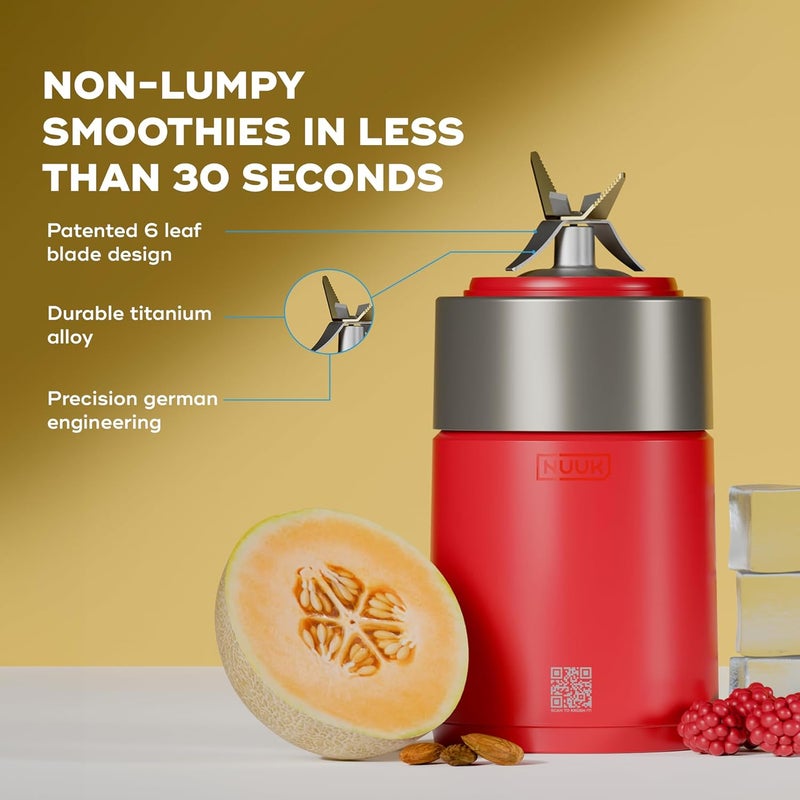 NUUK KRUSH Blender Mixer Grinder | 500W Personal Smoothie Blender with 24,500 RPM | 6-Leaf Blade | Compact Mixer Grinder for Gym, Office, Kitchen | BPA-Free 460ml Go Jar™ | Titanium Alloy Build - Image 3