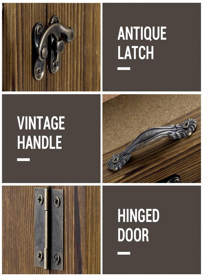 MyGift 11x14 Deep Shadow Box Frame with Cork Board Backing and Acrylic Paneled Cursive Hinged Door, Rustic Burnt Wood Wall Mounted Shadow Box Display Case Cabinet - Image 2