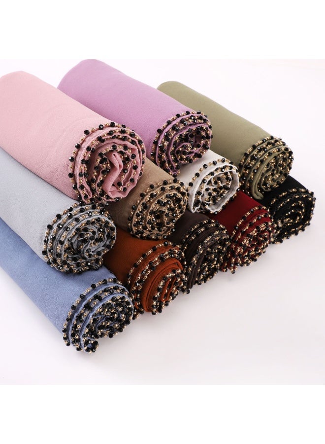 Nariele New Crystal Pearl Chiffon Headscarf - Image 2