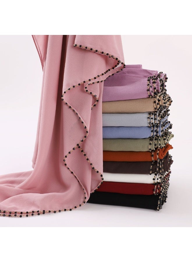 Nariele New Crystal Pearl Chiffon Headscarf - Image 3