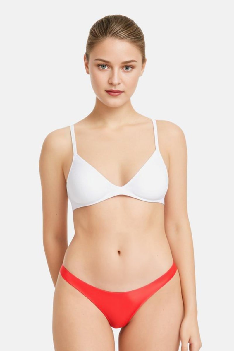 Billabong Women Ruched Bikini Bottom, Red - Image 1