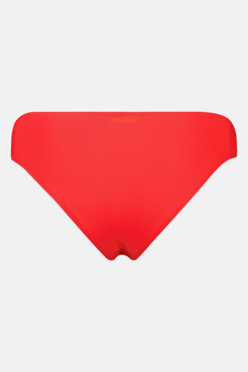 Billabong Women Ruched Bikini Bottom, Red - Image 3