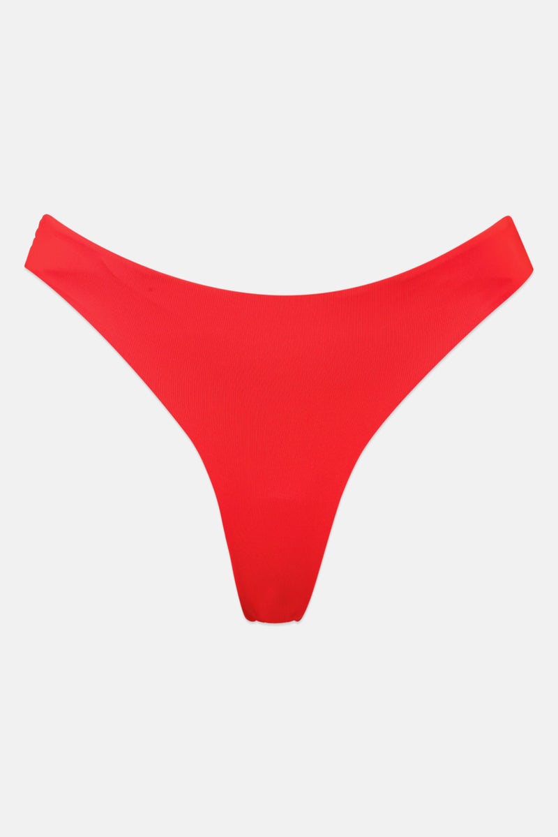 Billabong Women Ruched Bikini Bottom, Red - Image 2