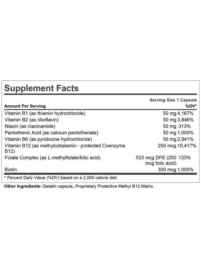 Andrew Lessman - ANDREW LESSMAN High Potency B-Complex 60 Capsules - with High Levels of Folate Complex & Biotin, Promotes Cellular Growth, Energy, Immune Function, Detoxification, Fat Metabolism & More - Image 1