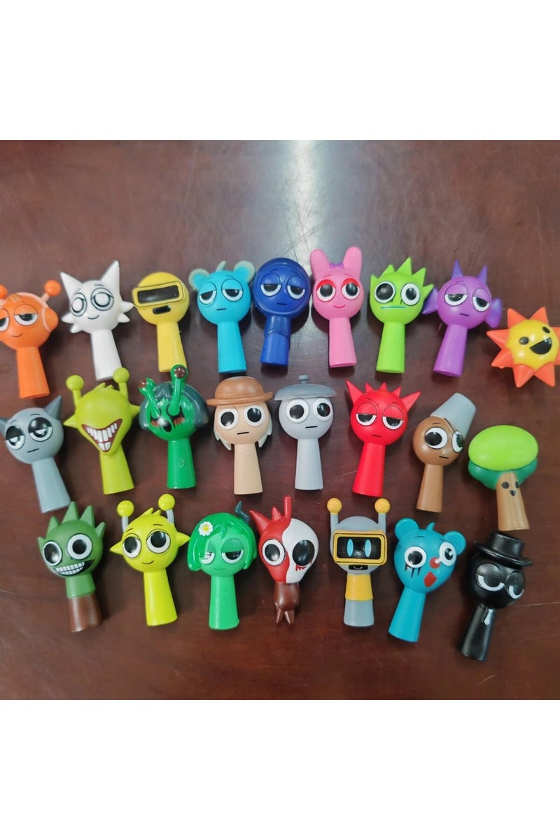 24 قطعة مختلفة، 6 قطع، 4.5 سم، مجسمات سبرونكي مضحكة، مصنوعة من مادة PVC، ألعاب سبرونكي، شخصيات الحركة واللعب