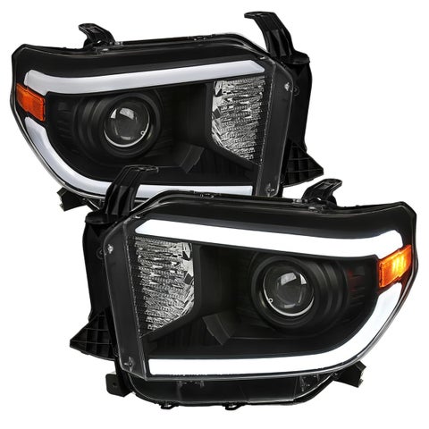 SPECD TUNING Black Projector Headlights wLED Tube Compatible with 20142021 Toyota Tundra Left Right Pair Headlamp Assembly