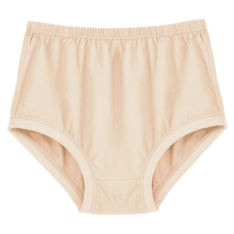 High-waisted Pure Cotton Underpants For Middle-aged Elderly Women Briefs Senior Citizens Midship Underwear Skin color  - Image 1