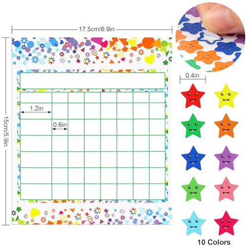 Utron 80 Pack Reward Chart for Kids, Incentive Chart Behavior Chart for Kids at Home, 2 Designs with 2160 Star Sticker, Kids Chore Chart, Sticker Chart for Kids Behavior - Image 2