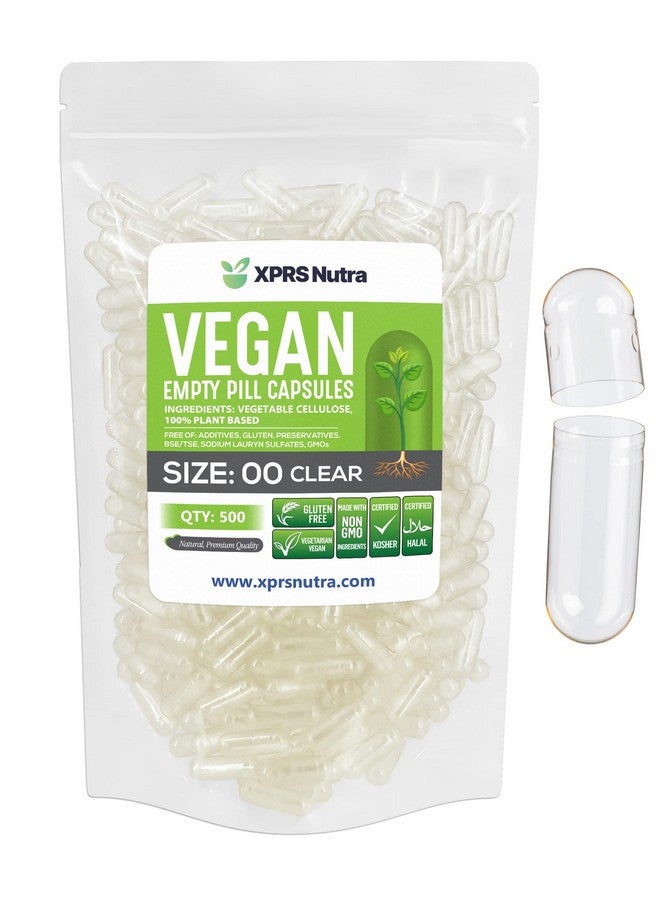 XPRS Nutra Size 00 Empty Capsules 500 Count Clear Empty Vegan Capsules Vegetarian Empty Pill Capsules Diy Vegetable Capsule Filling Veggie Pill Capsules Empty Caps Pills - Image 2