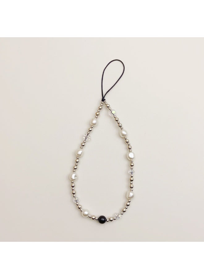 NIBEMINENT Super Cute Beaded Phone Charm – Trendy Phone Chain Wrist Strap, Shining Beads Chain Lanyard for Cell Phone 