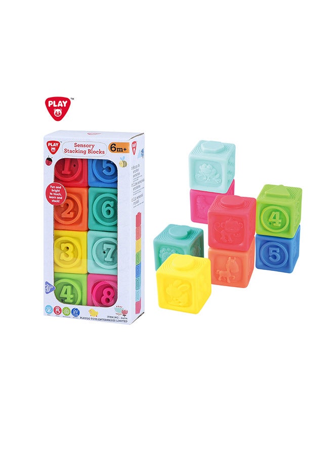 PLAYGO كتل حسية للتكديس - 8 قطع - Image 3