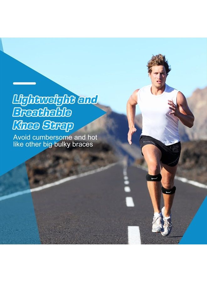 IPOW 2 Pack Knee Pain Relief & Patella Stabilizer Knee Strap Brace Support for Hiking, Soccer, Basketball, Running, Jumpers Knee, Tennis, Tendonitis, Volleyball & Squats, Black - Image 5