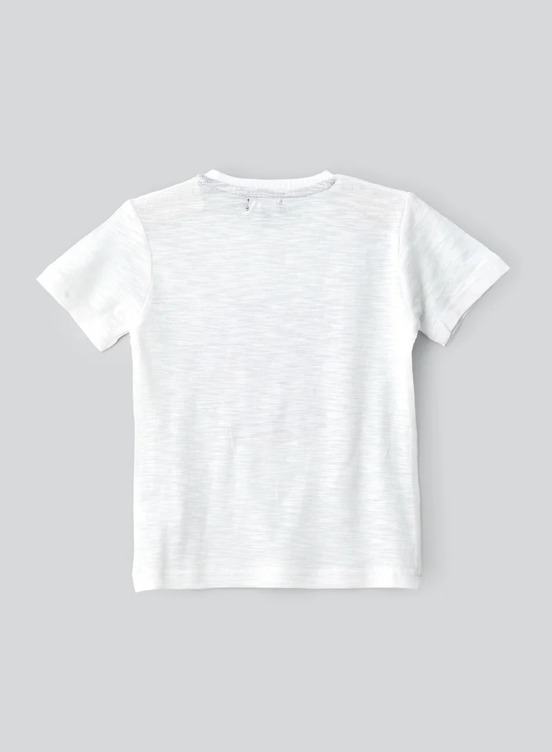 جام Beach Vibes Graphic Cotton T-Shirt for Boys - White