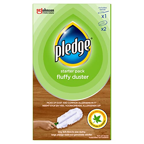 Pledge مجموعة بادج داستر لبدء الاستخدام مع مقبض و 2 عبوات إعادة تعبئة، أبيض، 3 قطع - Image 1