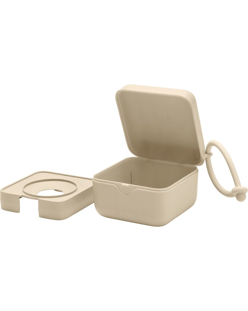BIBS Pacifier Box with Loop for Storing & Carrying Soothers | 100% BPA Free Material | Designed & Made in Denmark | Vanilla - Image 4
