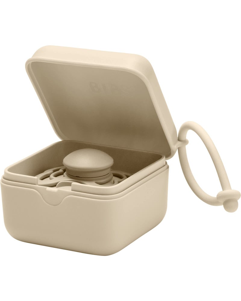 BIBS Pacifier Box with Loop for Storing & Carrying Soothers | 100% BPA Free Material | Designed & Made in Denmark | Vanilla - Image 2