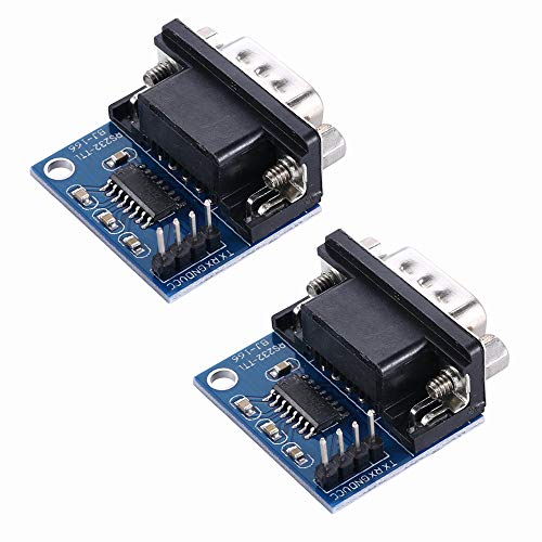 ANMBEST 2PCS MAX3232 3.3V to 5V DB9 Male RS232 Serial Prot to TTL Converter Module Root Connector for Arduino Raspberry Pi and Microcontrollers - Image 1