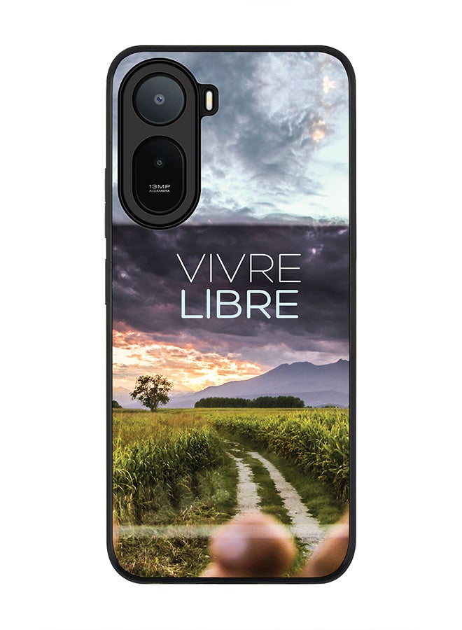 Stylizedd Rugged Case for Xiaomi Redmi A7 Pro 4G / Poco C81 / Poco C81 Pro / Poco C85x 5G- Slim Fit Hybrid Rubber Cover Vivre Libre