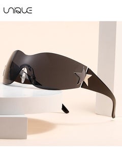 Unique 2Pcs Sun Glasses - Rimless Sun Glasses - Wrap-Around Star Sun Glasses - Vintage Oversized Sun Glasses - UV400 Sun Glasses - Men's Women's Fashion Sun Glasses  - Image 3