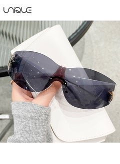 Unique 2Pcs Sun Glasses - Rimless Sun Glasses - Wrap-Around Star Sun Glasses - Vintage Oversized Sun Glasses - UV400 Sun Glasses - Men's Women's Fashion Sun Glasses  - Image 5